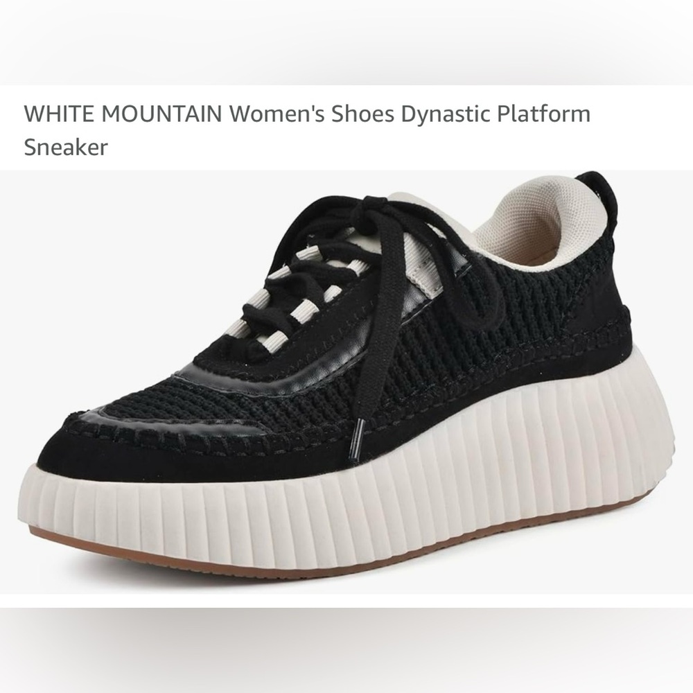 White Mountain Women’s Black Platform Sneakers SZ 8